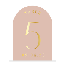 Load image into Gallery viewer, Arch Acrylic Table Number • Personalised + Painted