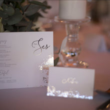 Load image into Gallery viewer, Menu + Table Number Cards • Foil Detail