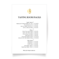 Snack List for Tasting Room_A4 Signage