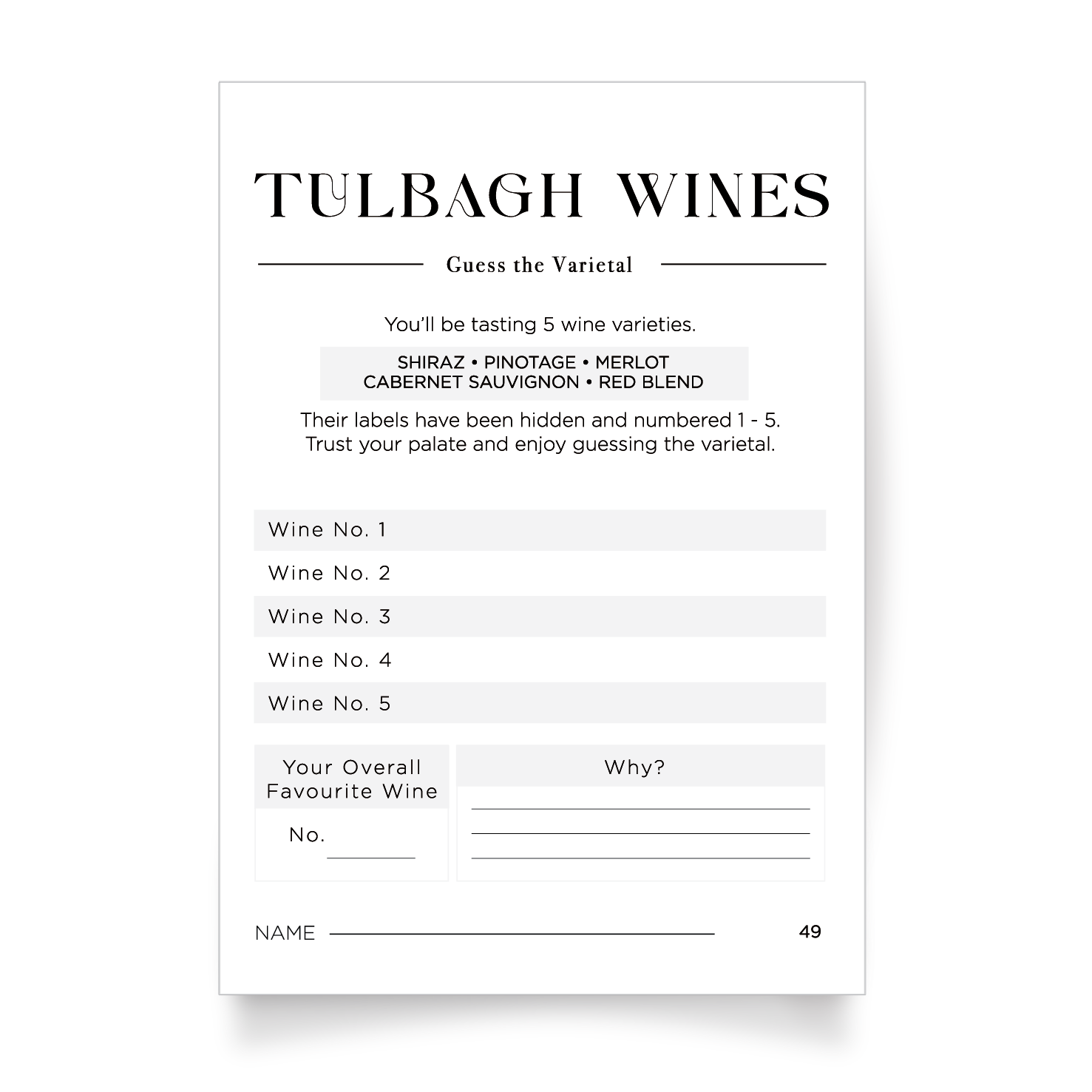 Cards_Wine Tasting Game