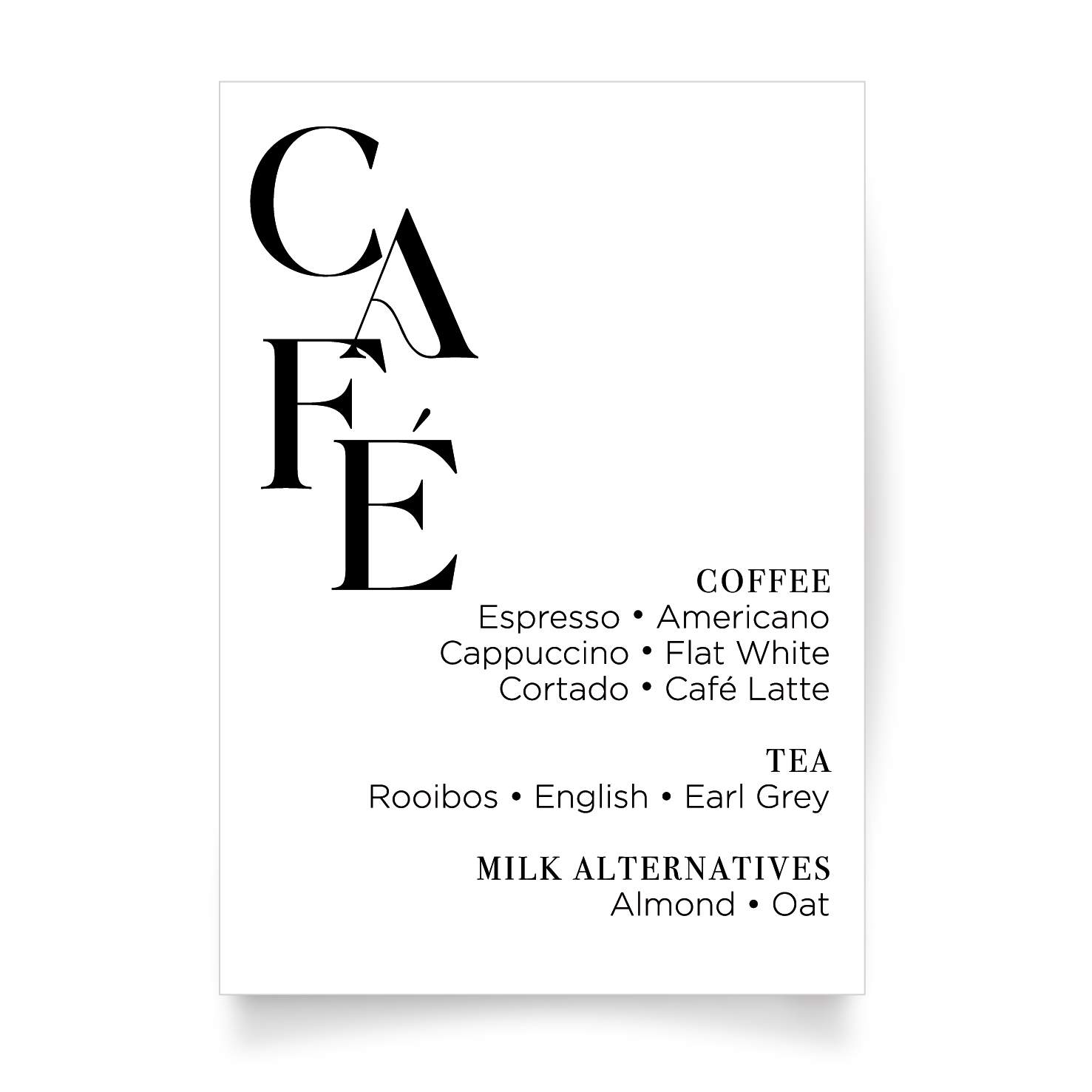 Café Menu_A4 Signage (Tulbagh Sessions)