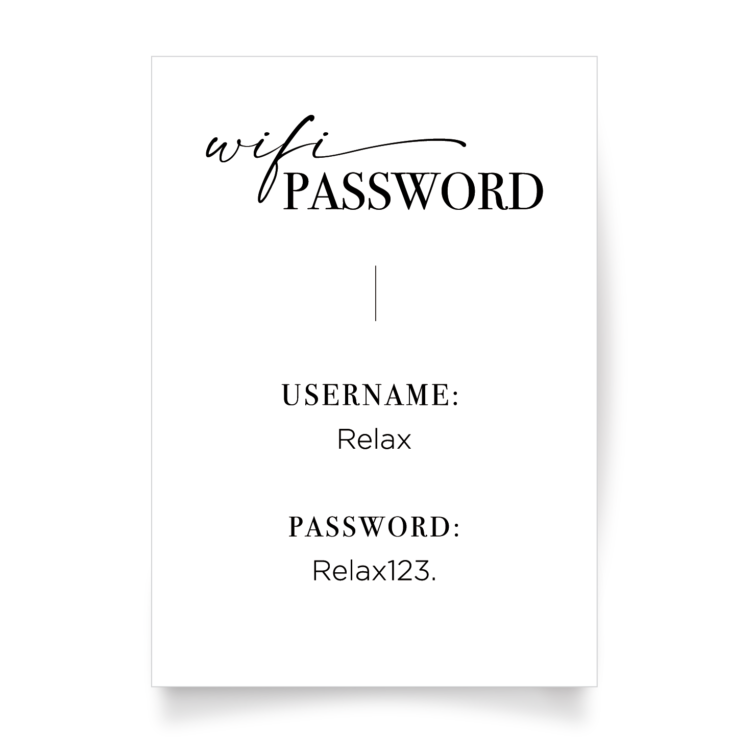 Wifi Password_A4 Signage