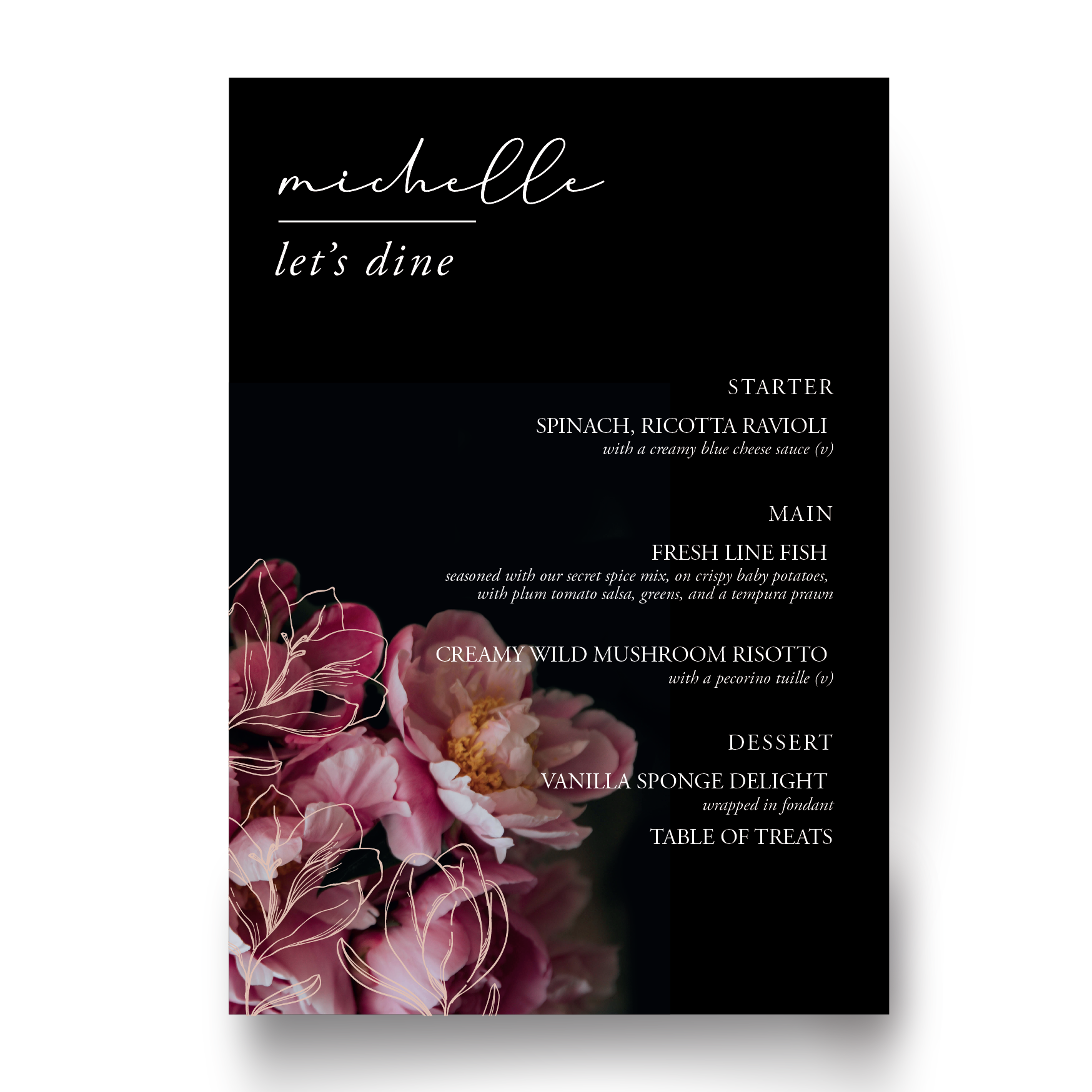 Menu Card • A5 with Guest Name