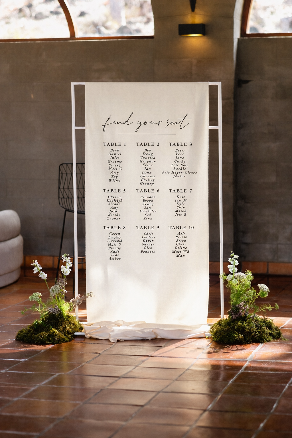 Linen Fabric Seating chart