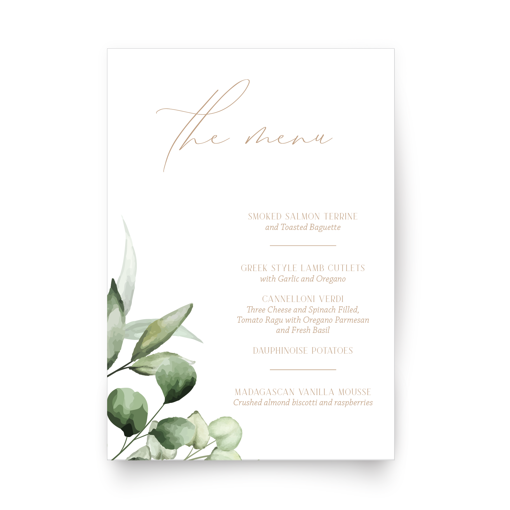 Menu Card • A5
