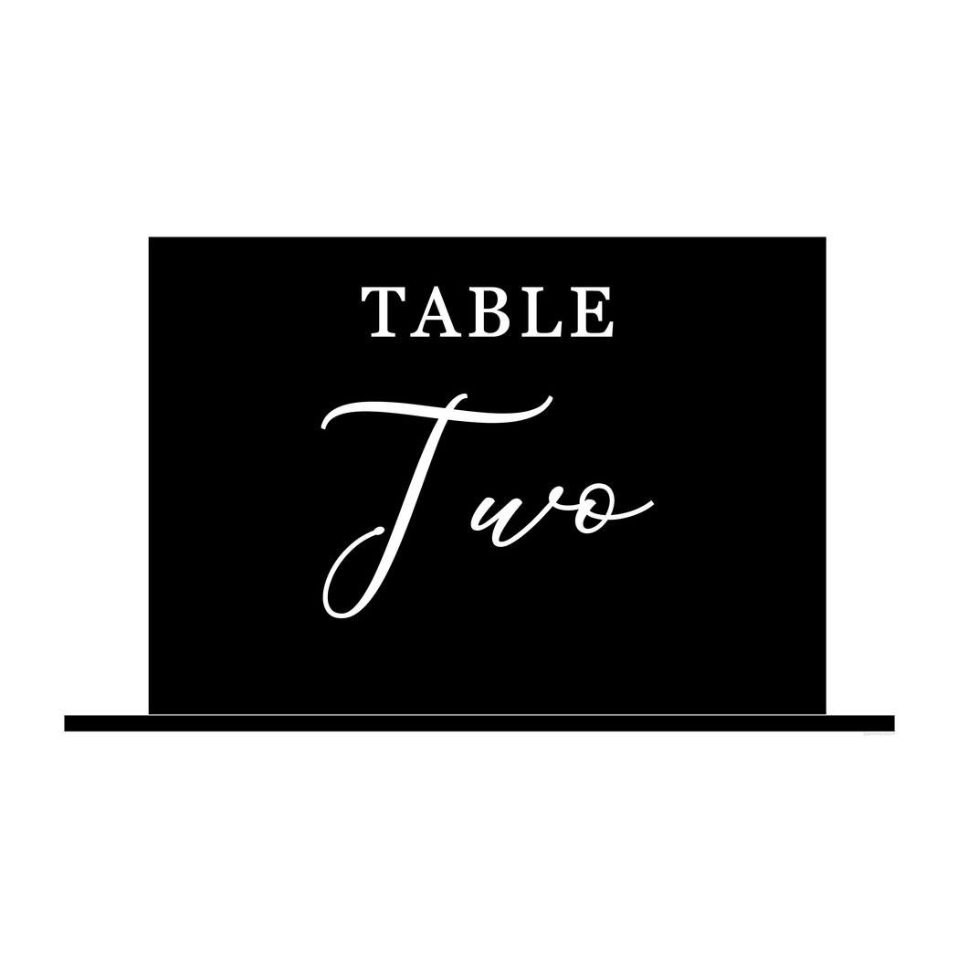 Black Acrylic Table Number