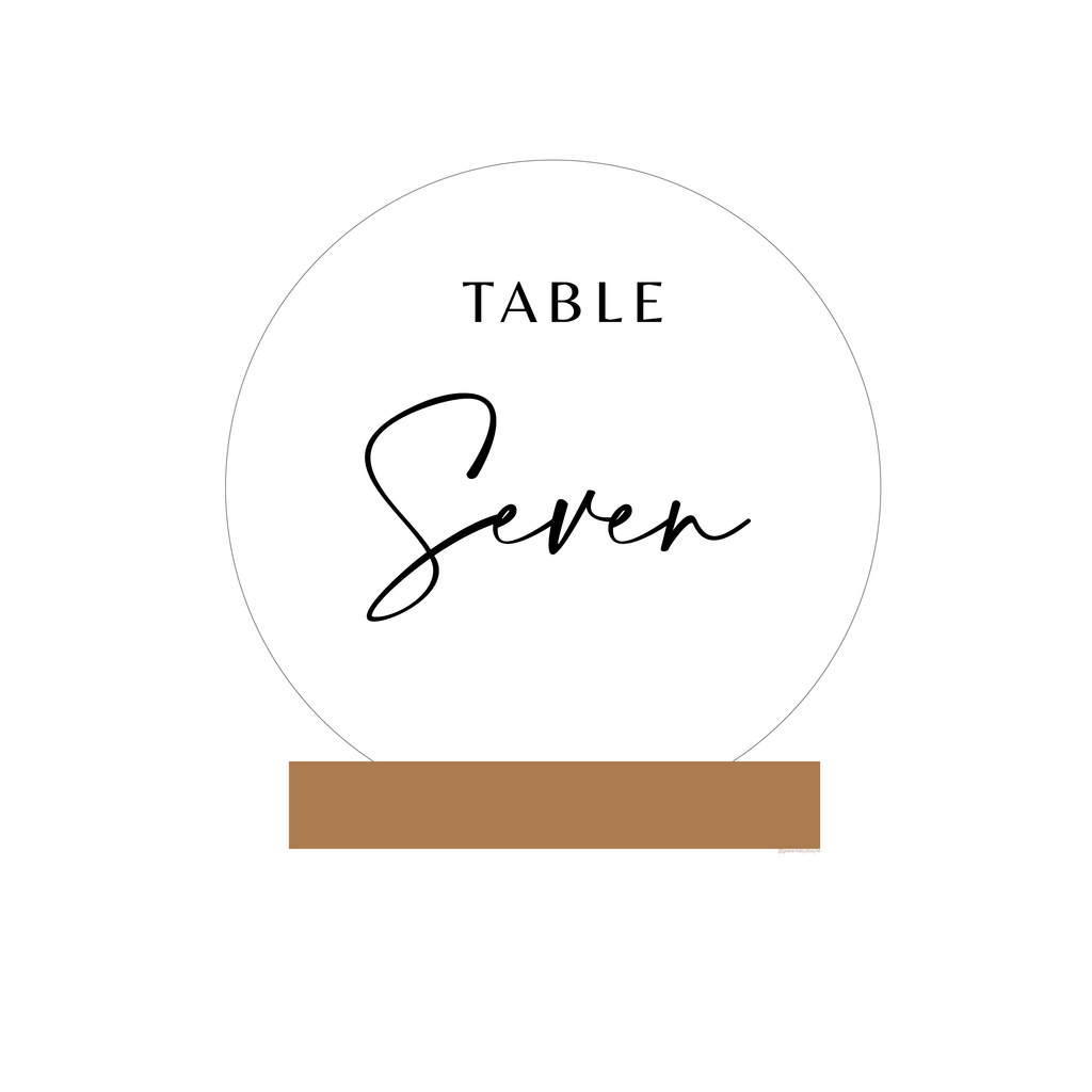 Clear Round Table Number