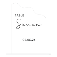 Load image into Gallery viewer, Clear Acrylic Wave Table Number
