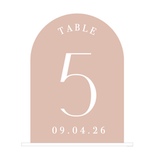 Load image into Gallery viewer, Arch Acrylic Table Number • Personalised + Painted

