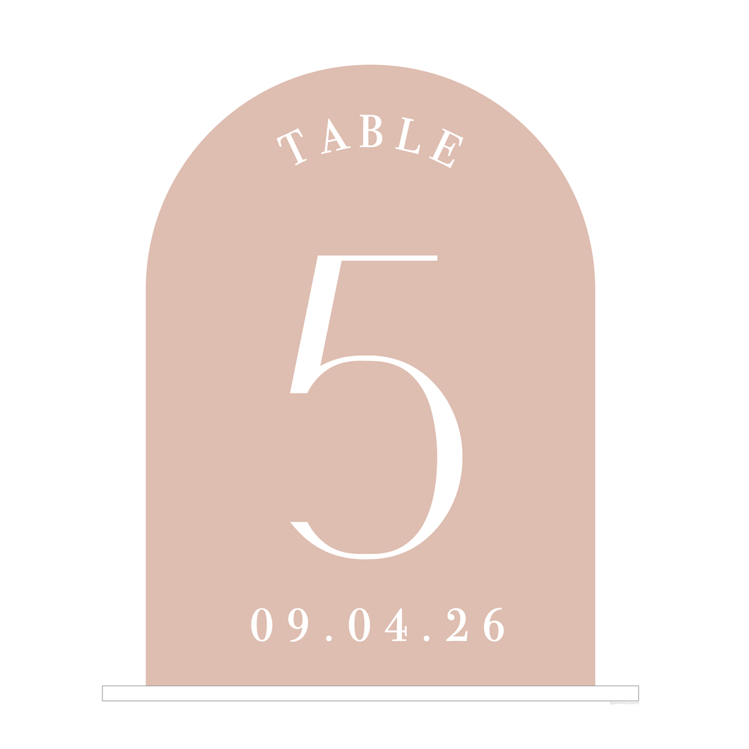 Arch Acrylic Table Number • Personalised + Painted