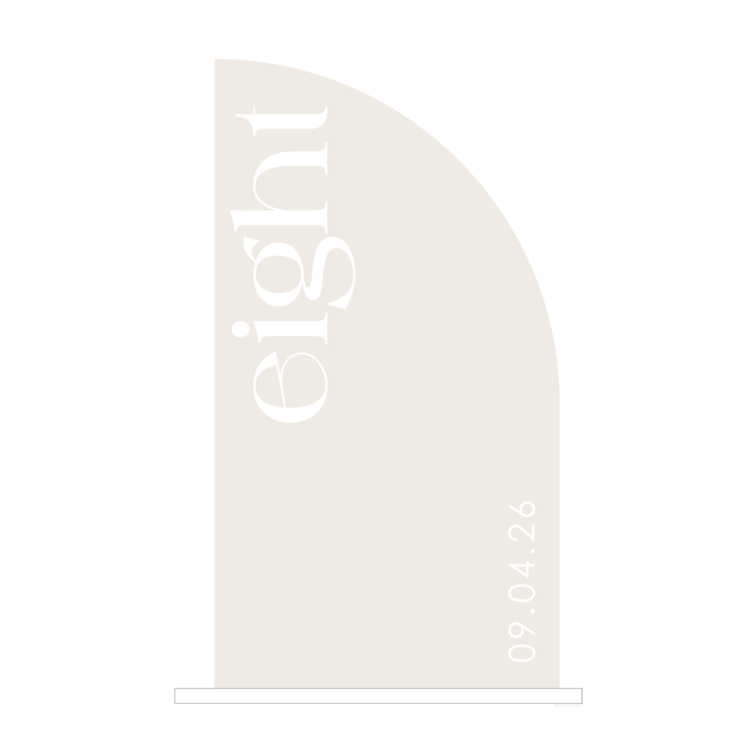 Clear Half Arch Table number • Painted