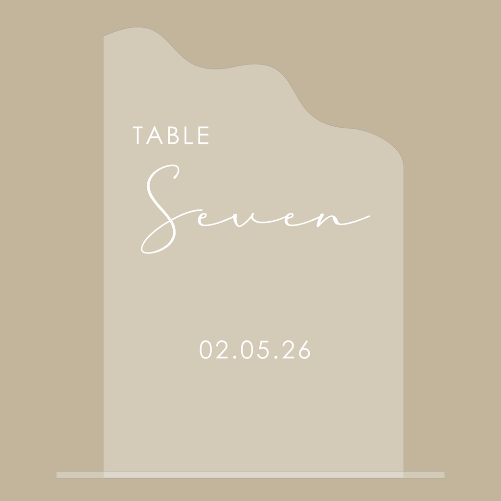 Clear Perspex Wave Table Number