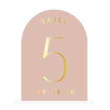 Load image into Gallery viewer, Arch Acrylic Table Number • Personalised + Painted
