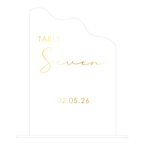 Clear Perspex Wave Table Number