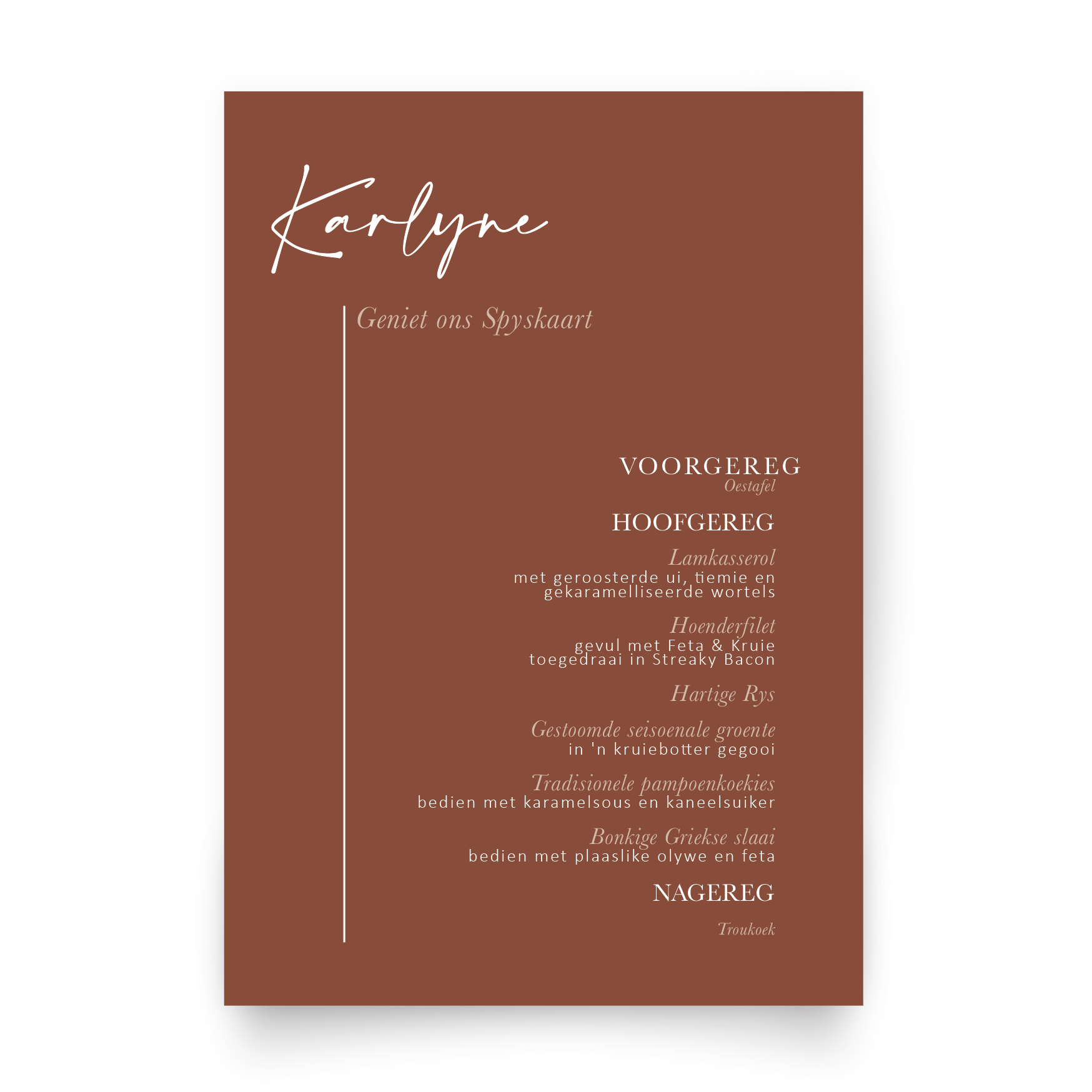Menu Card • A5 with Guest Name