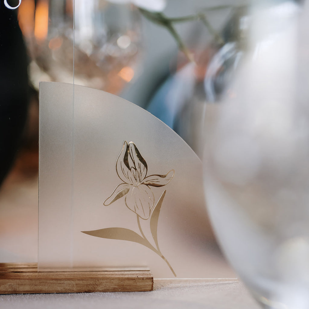 Table Number on Perspex with Monogram