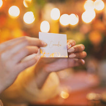 Load image into Gallery viewer, Tented Metallic Guest Name
