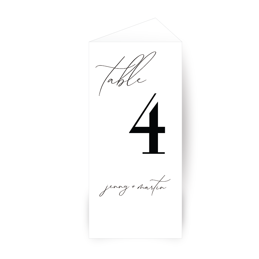 Upright Table Menu + Number Combo