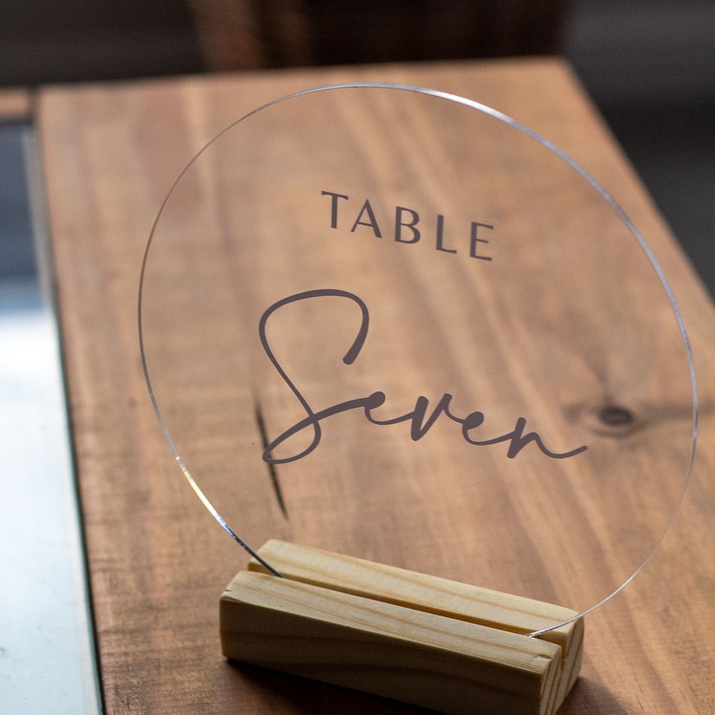 Clear Round Table Number