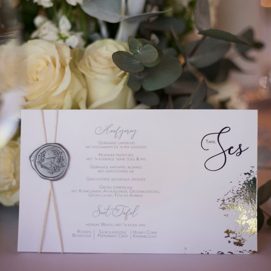 Menu + Table Number Cards • Foil Detail