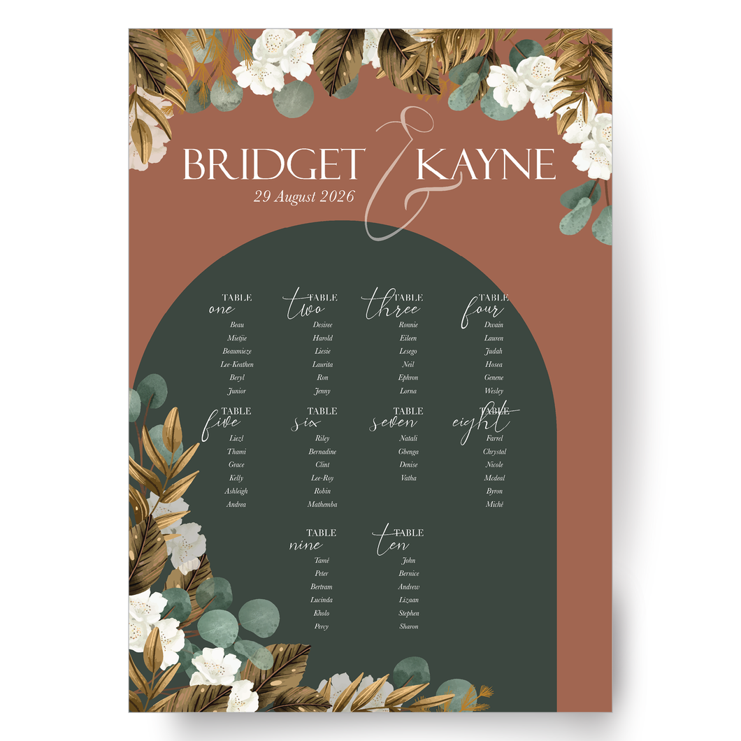 Seating Chart Board