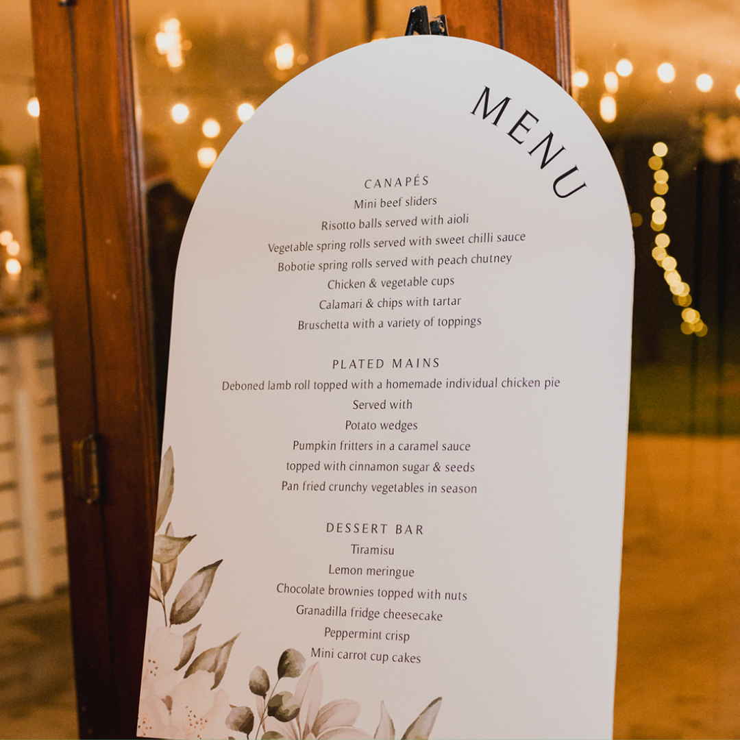 Menu Arch Arch Menu Board – Geskenke by Dosyne