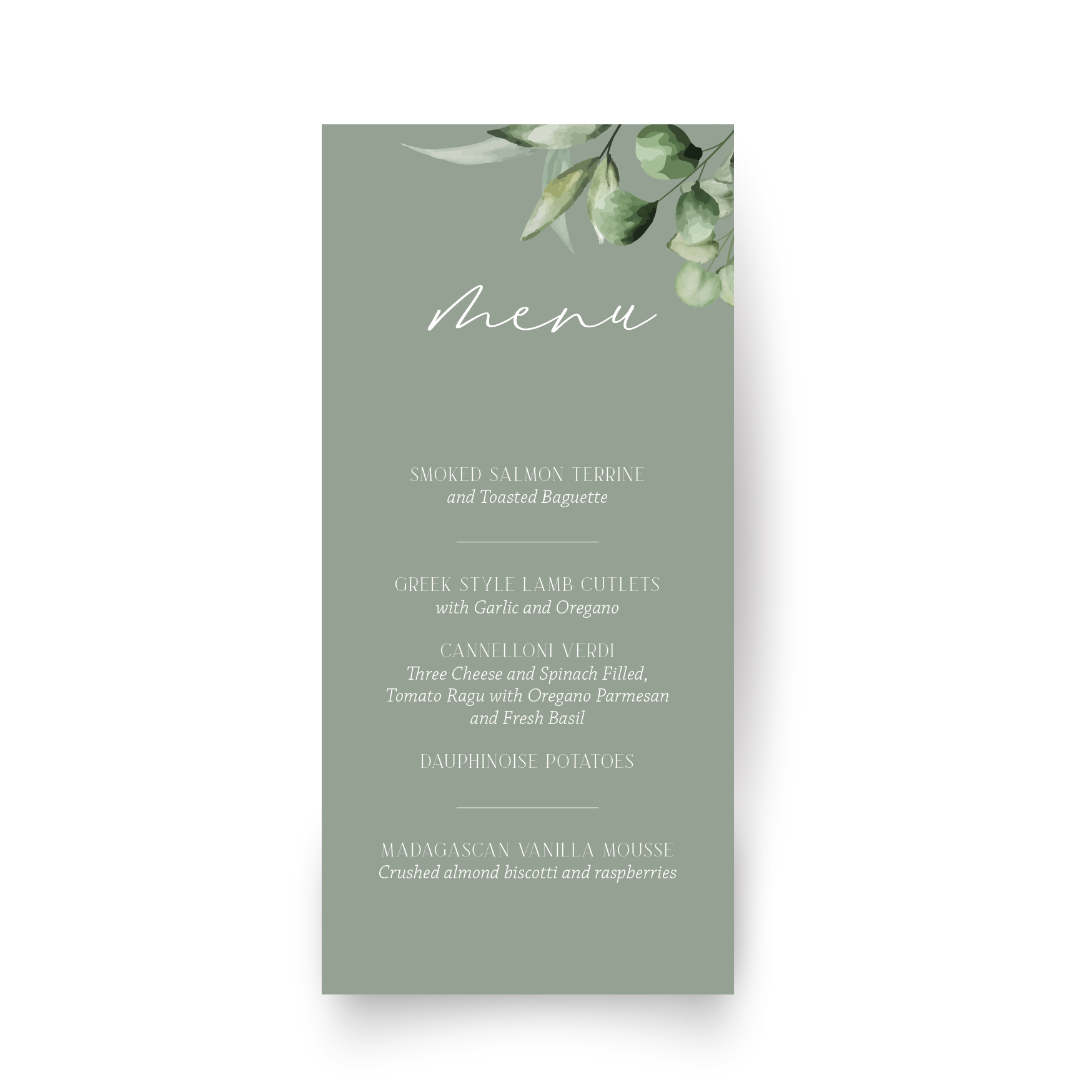 Menu Card