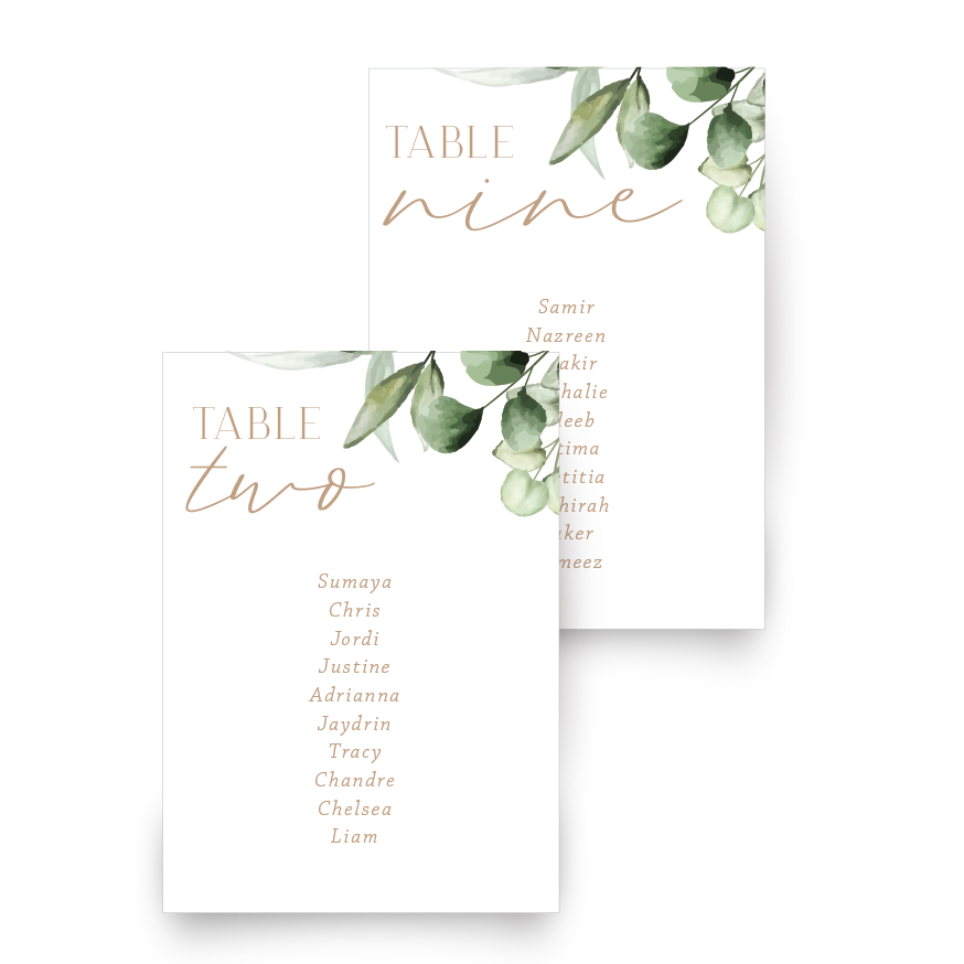 Seating Cards • A4