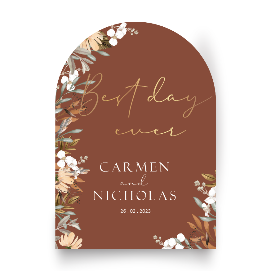 Welcome Board + Metallic Detail