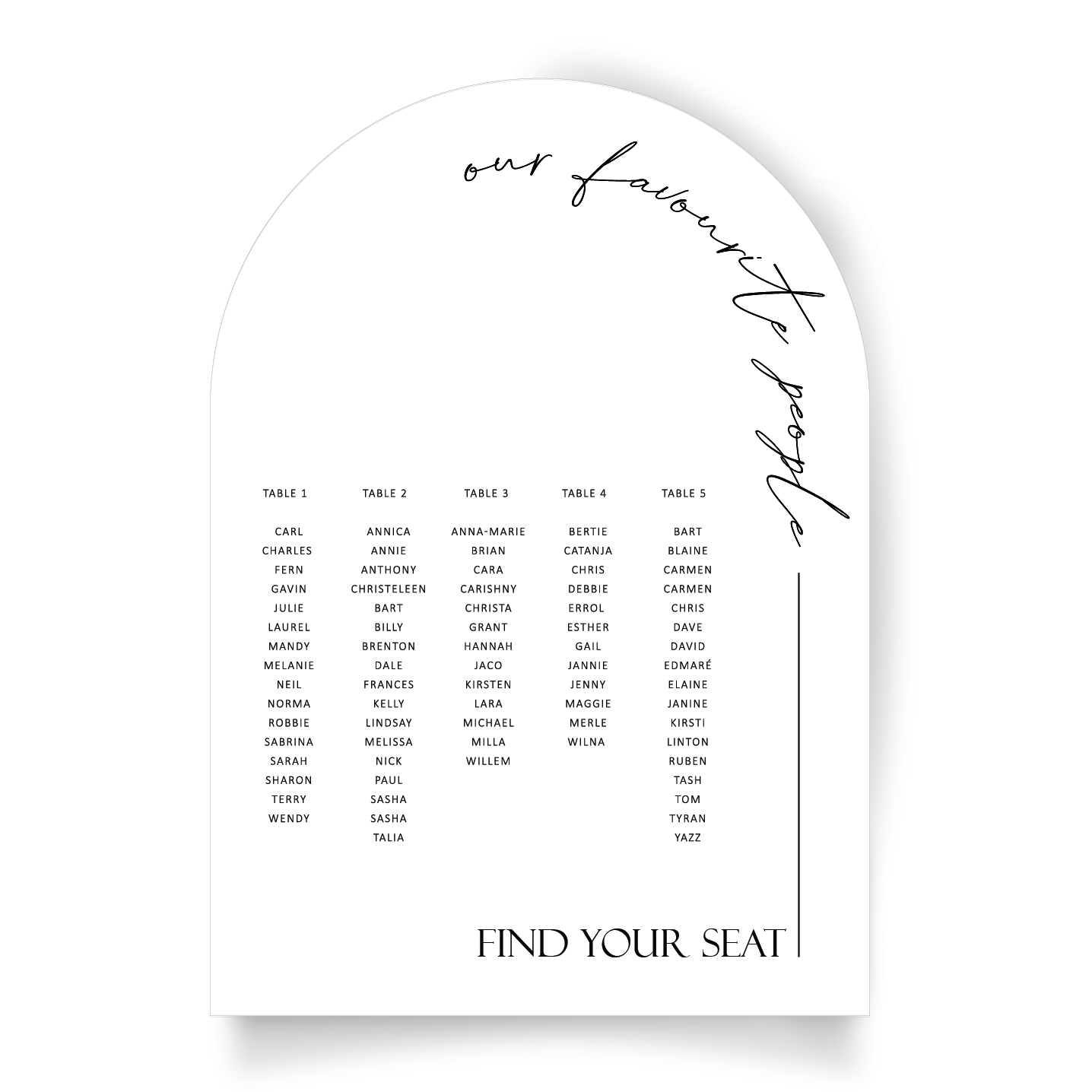 Seating Chart Board