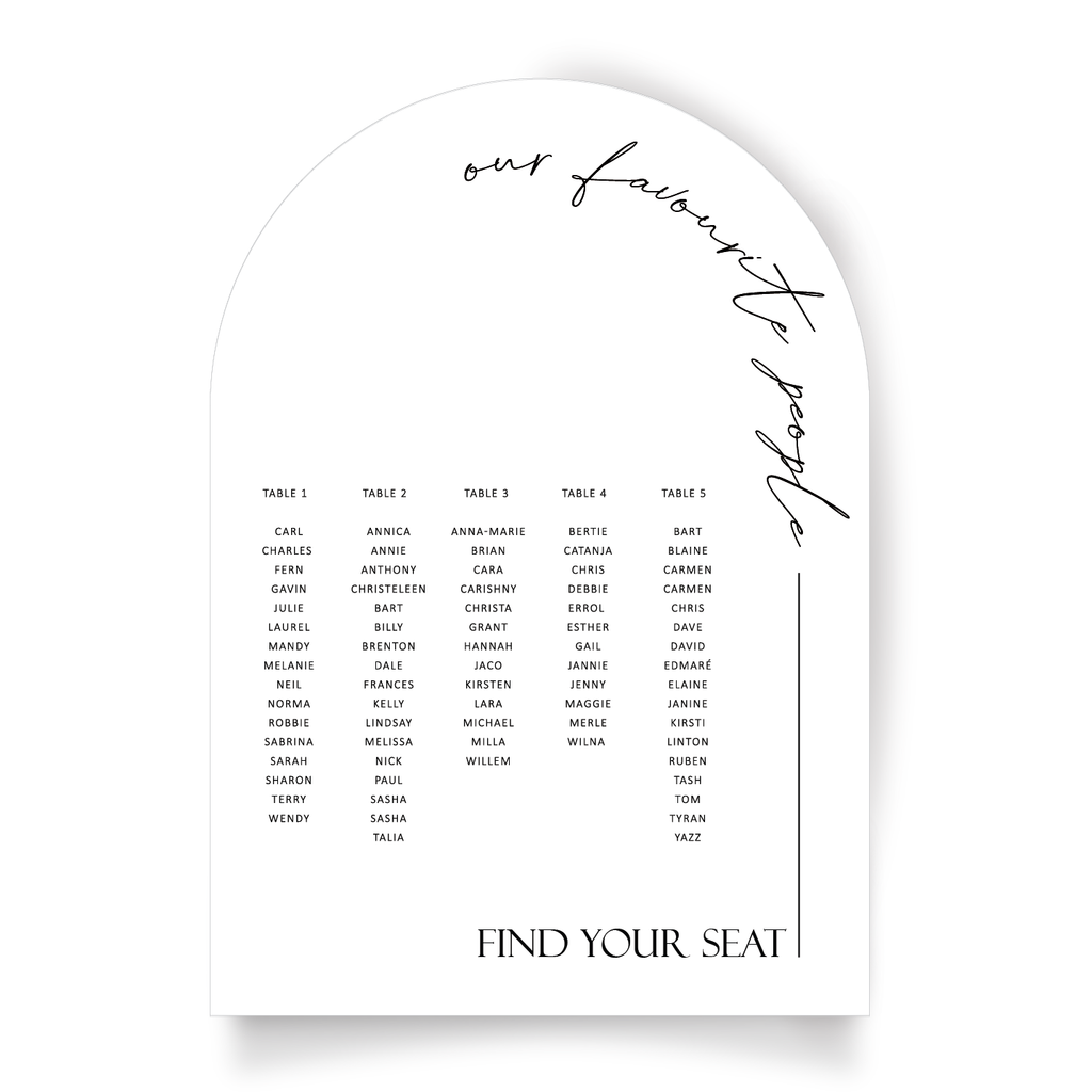 Seating Chart Board
