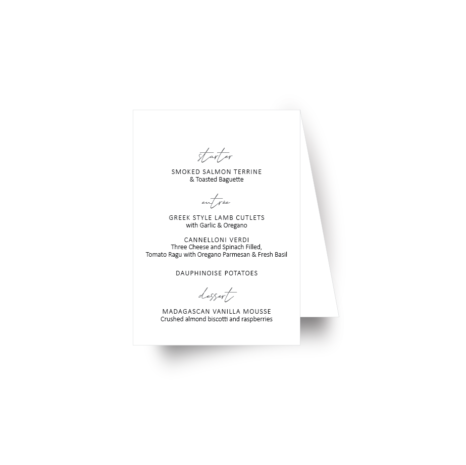 Tented Menu