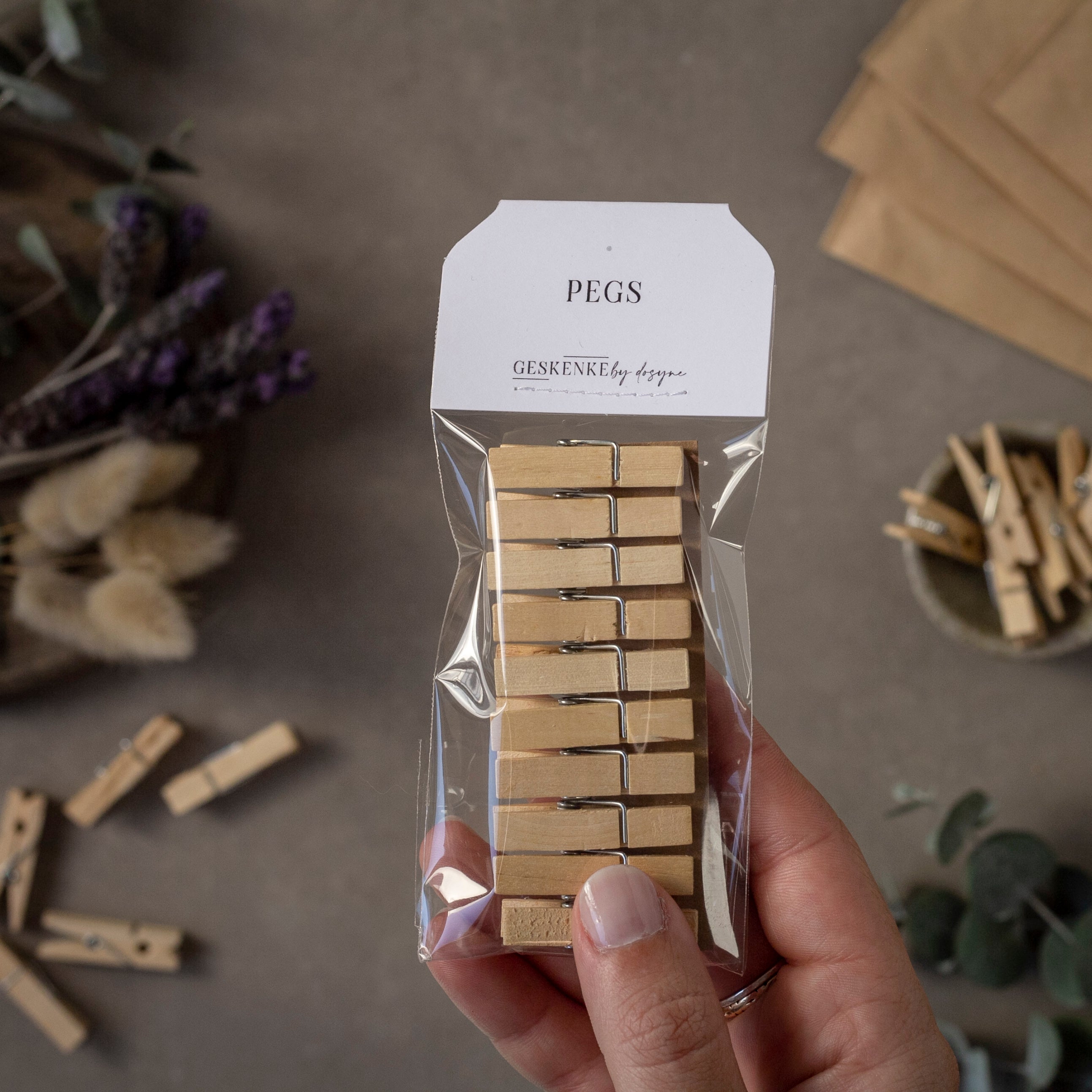 Mini Wooden Pegs • Set of 10