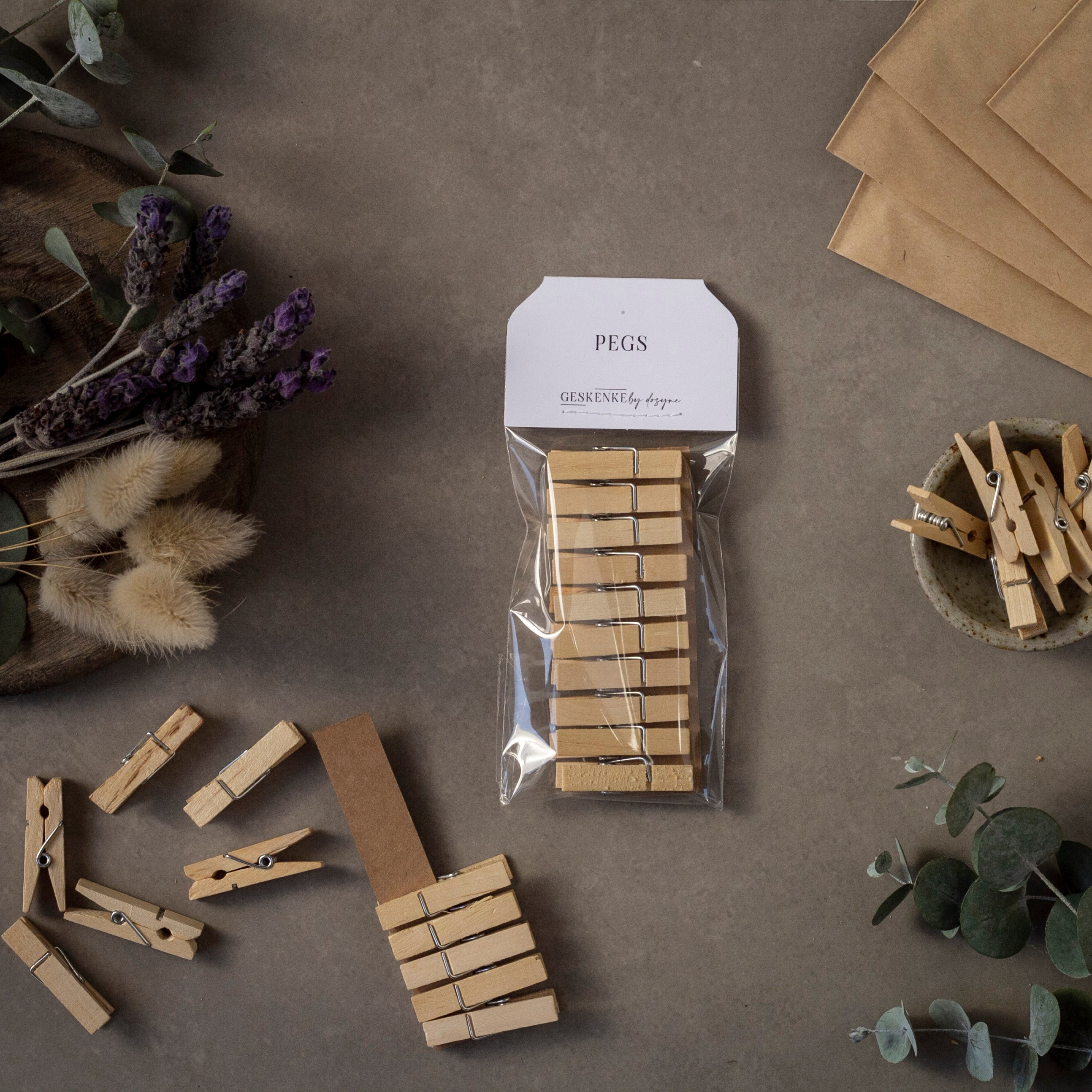 Mini Wooden Pegs • Set of 10